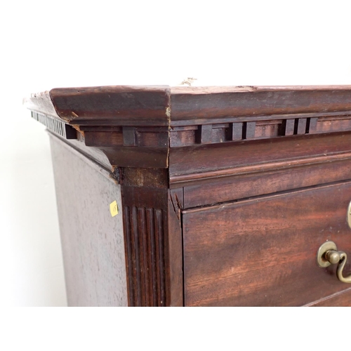 111 - A Georgian mahogany Chest of two short and three long drawers (chest on chest top section) 3ft 8in W... 