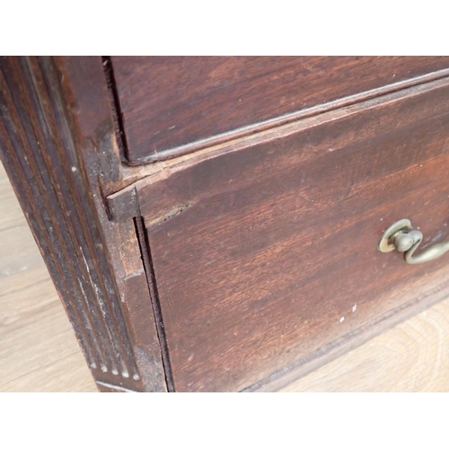 111 - A Georgian mahogany Chest of two short and three long drawers (chest on chest top section) 3ft 8in W... 