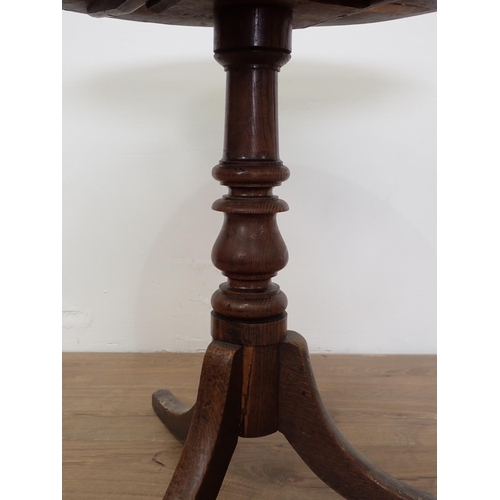 121 - A 19th Century oak Pillar Table on tripod base 2ft 4in H x 2ft 3in D