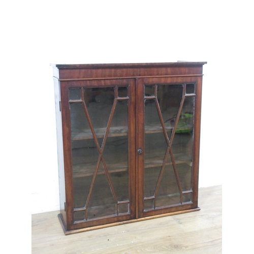 129 - A Georgian mahogany Wall Cabinet fitted pair of astragal glazed doors 2ft 2in H x 2ft W