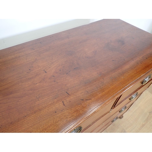 130 - A 19th Century mahogany Chest of two short and three long drawers on splayed feet 3ft 6in H x 3ft 6i... 