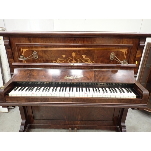 132 - A walnut and inlaid upright Piano by Edward J. Spark, Worcester 4ft 9in W x 4ft 3in H