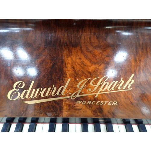 132 - A walnut and inlaid upright Piano by Edward J. Spark, Worcester 4ft 9in W x 4ft 3in H