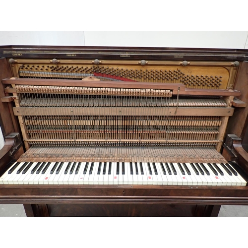 132 - A walnut and inlaid upright Piano by Edward J. Spark, Worcester 4ft 9in W x 4ft 3in H