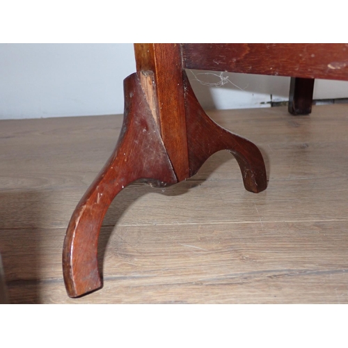 137 - A mahogany Wine Table with trefoil top, an Edwardian Towel Rail, a folding Cake Stand, a mahogany an... 