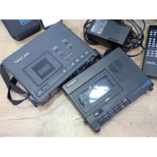 138 - A Tascam DA-40 and a Tascam DA-30 DAT recording Deck, a Tascam DA-P1 portable DAT Recorder, a qty of... 