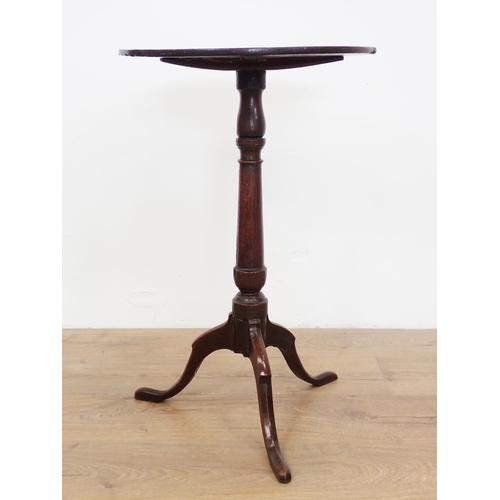 140 - A Georgian oak Candle Table on tripod base 2ft 2 1/2in H x 1ft 5in D