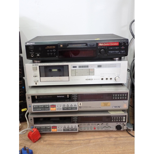 147 - Six Cassette Decks, CD Deck, Minidisk Deck, two Betamax VCRs, Sony Modulator and Sadie Breakout Box ... 