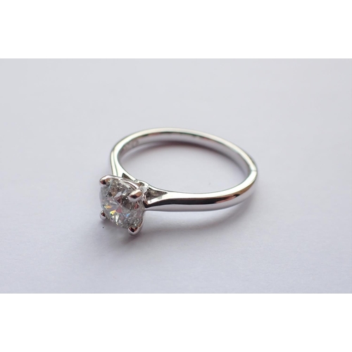 184 - A Diamond single stone Ring claw-set brilliant-cut stone, 1.02cts, in 18ct white gold, ring size M, ... 