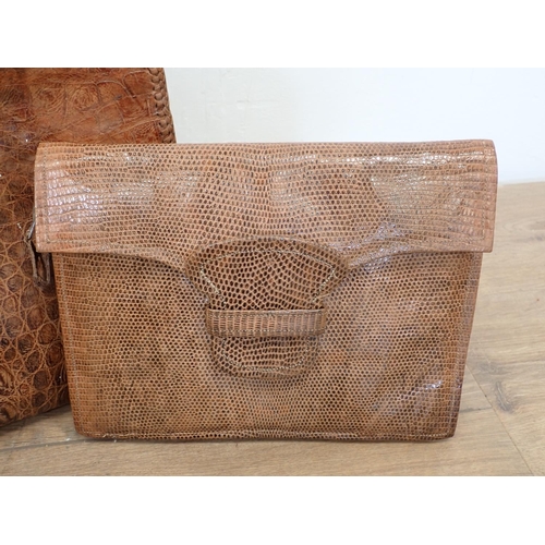 21 - A crocodile skin Hand Bag and a snakeskin Purse