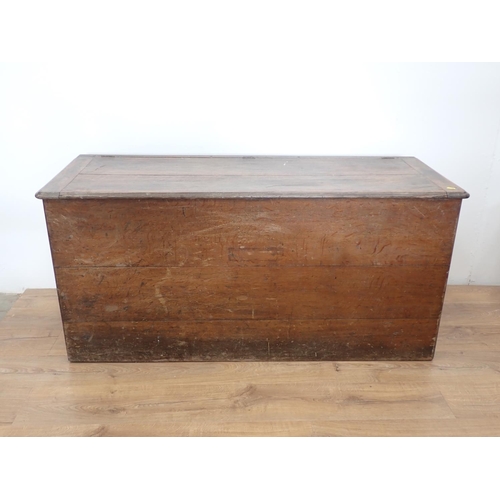 33 - An antique oak Coffer or Chest with hinged lid 4ft 6in W x 2ft 2in H