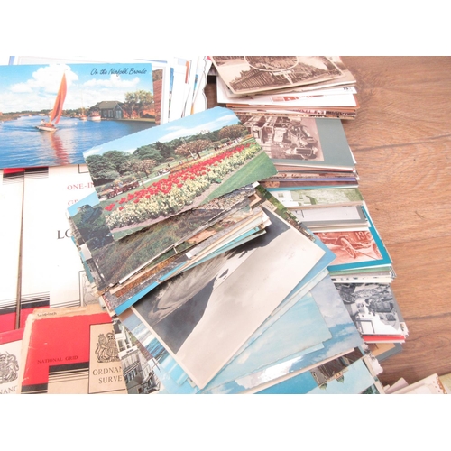 350 - A box of Postcards and Maps