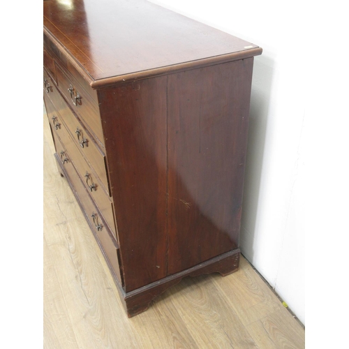 362 - A 19th Century mahogany and inlaid Chest of two short and three long graduated drawers mounted upon ... 