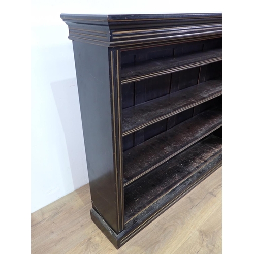 368 - A 19th Century ebonised open Bookcase 4ft 6in W x 3ft 8in H