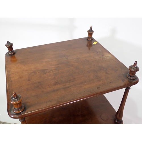 370 - A Victorian mahogany four tier Whatnot fitted drawer to base mounted upon turned supports and caster... 