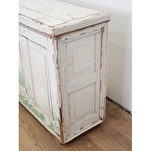 388 - A 19th Century painted pine two door Cupboard 4ft 7in W x 2ft 6in H