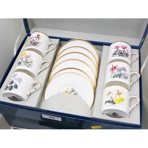 434 - Three boxed Royal Worcester Coffee Sets, Jug and Bowl and two Trinket Dishes