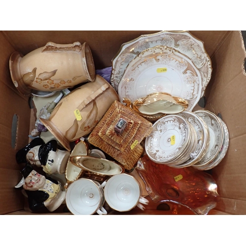 462 - ******WITHDRAWN******
Four boxes of brassware and ceramic Dinner and Tea ware, etc.