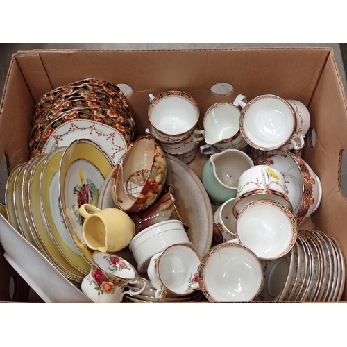 462 - ******WITHDRAWN******
Four boxes of brassware and ceramic Dinner and Tea ware, etc.