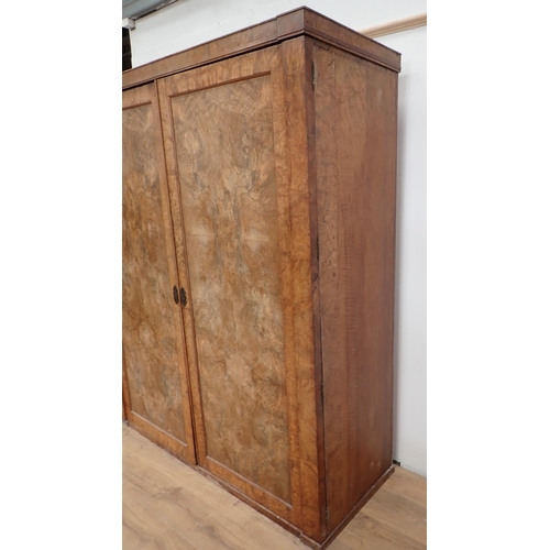 483 - A Victorian walnut two door Wardrobe 6ft 8in H x 5ft 7in W