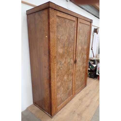 483 - A Victorian walnut two door Wardrobe 6ft 8in H x 5ft 7in W