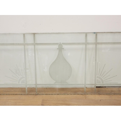 573 - Two glass Panes 5ft 7in W x 1ft 10in H