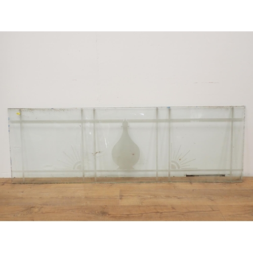 573 - Two glass Panes 5ft 7in W x 1ft 10in H