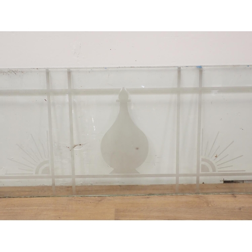 573 - Two glass Panes 5ft 7in W x 1ft 10in H