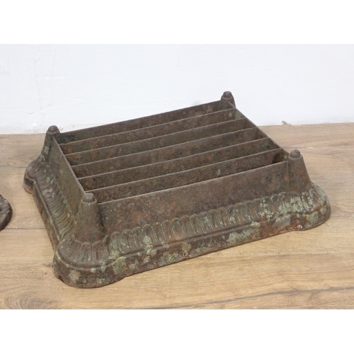 582 - A Victorian cast iron Boot Scrape with sphinxes and another Boot Scrape