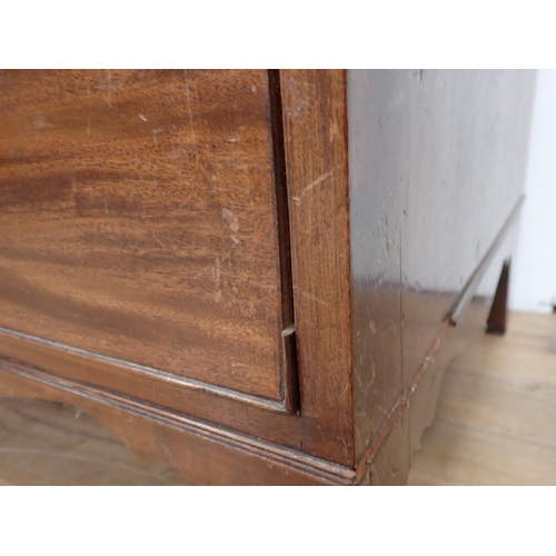 6 - A 19th Century mahogany and astragal glazed Secretaire Bookcase fitted three drawers to base mounted... 