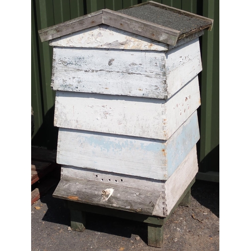 643 - A white painted Bee Hive, 3ft 6in H