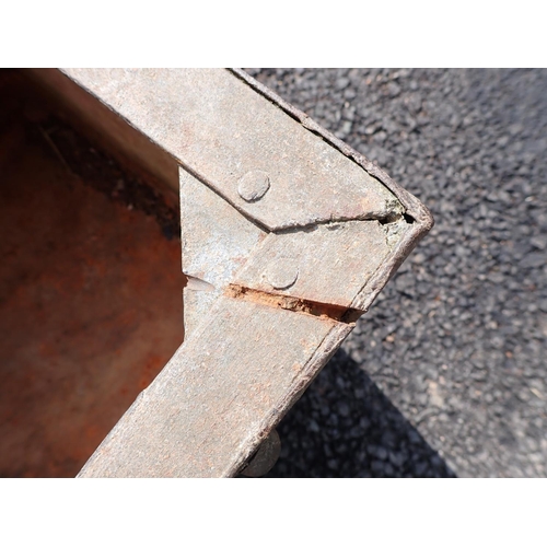 655 - A small galvanised and studded Water Tank, 17 1/2 in square