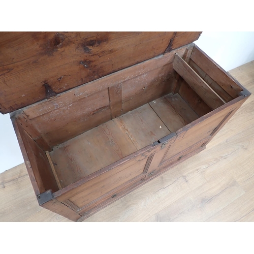 71 - An 18th Century pine and oak Mule Chest fitted two drawers to base 3ft 6in W x 2ft 3in H