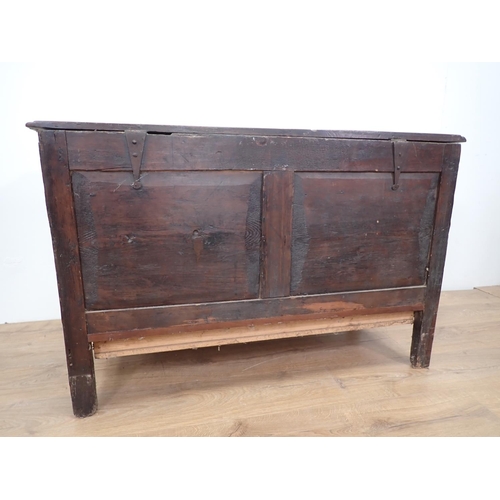 71 - An 18th Century pine and oak Mule Chest fitted two drawers to base 3ft 6in W x 2ft 3in H