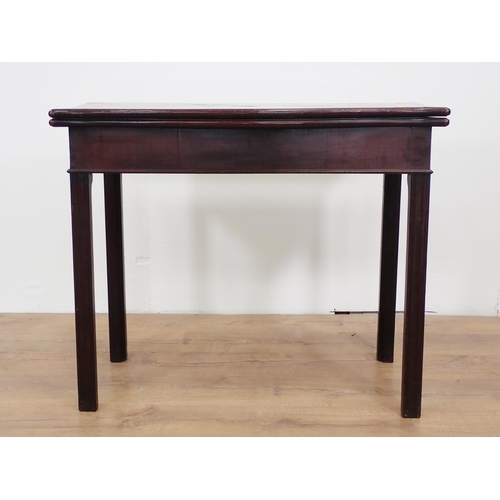 72 - A Georgian mahogany serpentine fold over Card Table 2ft 10in W x 2ft 5in H