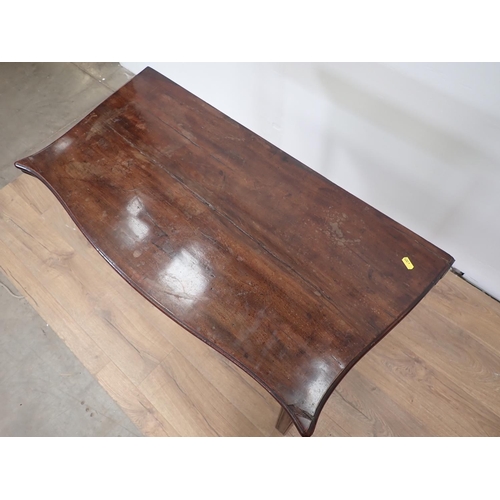 72 - A Georgian mahogany serpentine fold over Card Table 2ft 10in W x 2ft 5in H