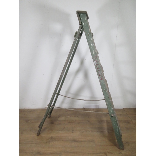 6 - An old set of wooden Step Ladders 6ft H