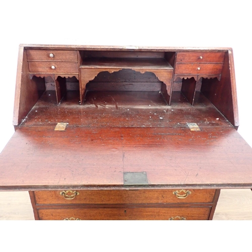 57 - A 19th Century mahogany Bureau fitted four graduated drawers 3ft 5in H x 3ft W