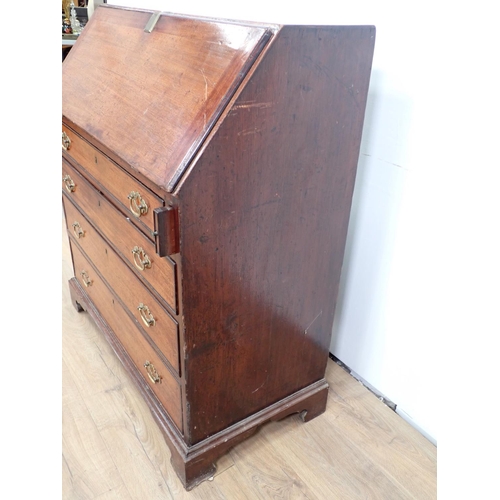 57 - A 19th Century mahogany Bureau fitted four graduated drawers 3ft 5in H x 3ft W