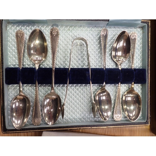 616 - An oak Canteen of Fish Cutlery, a boxed set of Arthur Price Forks and two cased sets of Cutlery