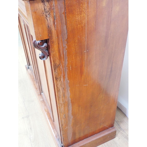 101 - A Victorian mahogany Chiffonier fitted single frieze drawer above two cupboard doors 3ft 6in W x 3ft... 