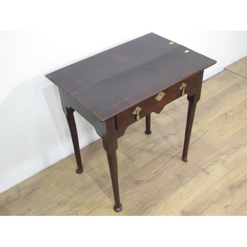 104 - An 18th Century oak single drawer Side Table on pad feet 2ft 4in W x 2ft 4in H