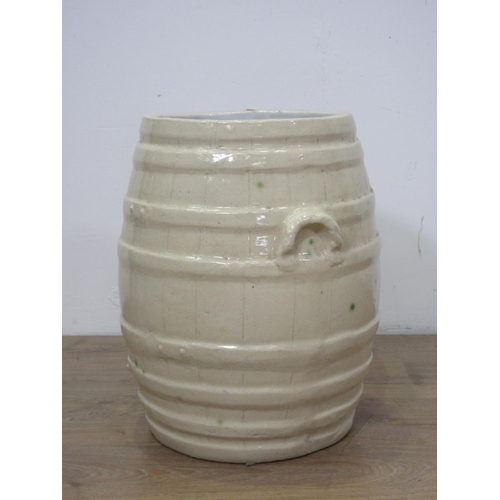 106 - A 19th Century cream glazed Pickling Jar 1ft 7in H x 1ft 3in D