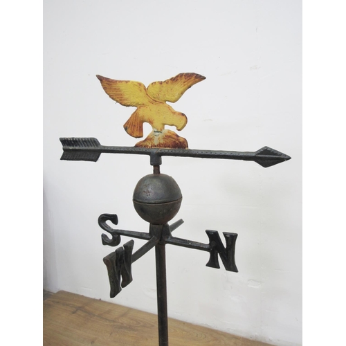 117 - A cast iron Weather Vane with eagle surmount on stand A/F 2ft 8in H