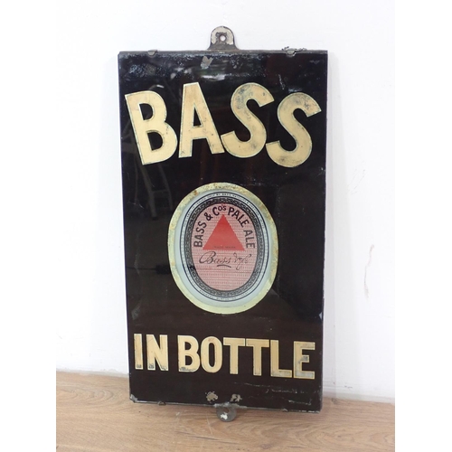 131 - A Bass Beer slate and glass Advertising Panel 20in H x 11in W