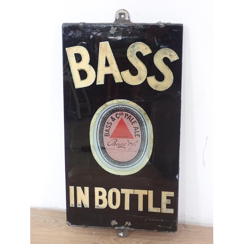 131 - A Bass Beer slate and glass Advertising Panel 20in H x 11in W