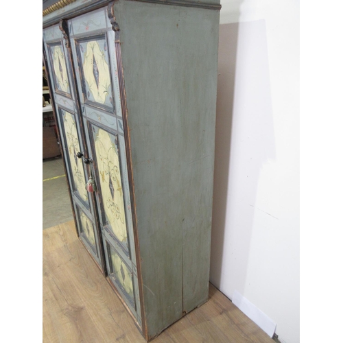 134 - A 19th Century Continental painted two door Cupboard 5ft 8in H x 4ft 2in W