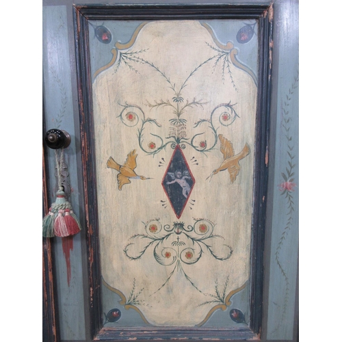 134 - A 19th Century Continental painted two door Cupboard 5ft 8in H x 4ft 2in W