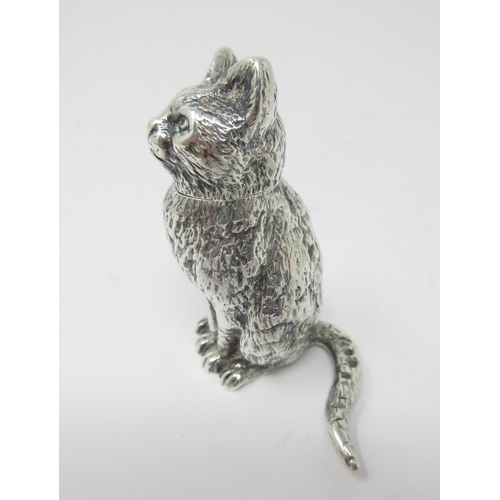 208 - A Victorian silver Novelty Pepperette in the form of a cat, London 1890, makers: F.E. & E.J.