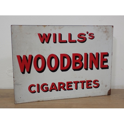 29 - A Will's Woodbine Cigarettes enamel Sign 16 1/2in W x 12in H